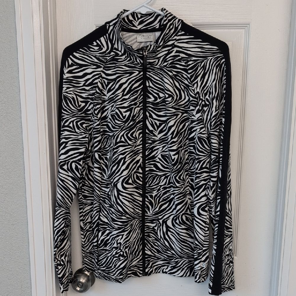 Zenergy by Chico's Zebra Print Jacket